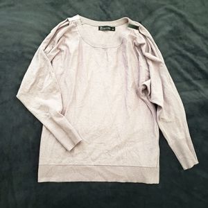 Metallic Purple Slit Sleeve Cold Shoulder Top